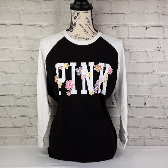 VICTORIA'S SECRET 'PINK' WILD PETAL LOGO RAGLAN TEE - Picture 16 of 16